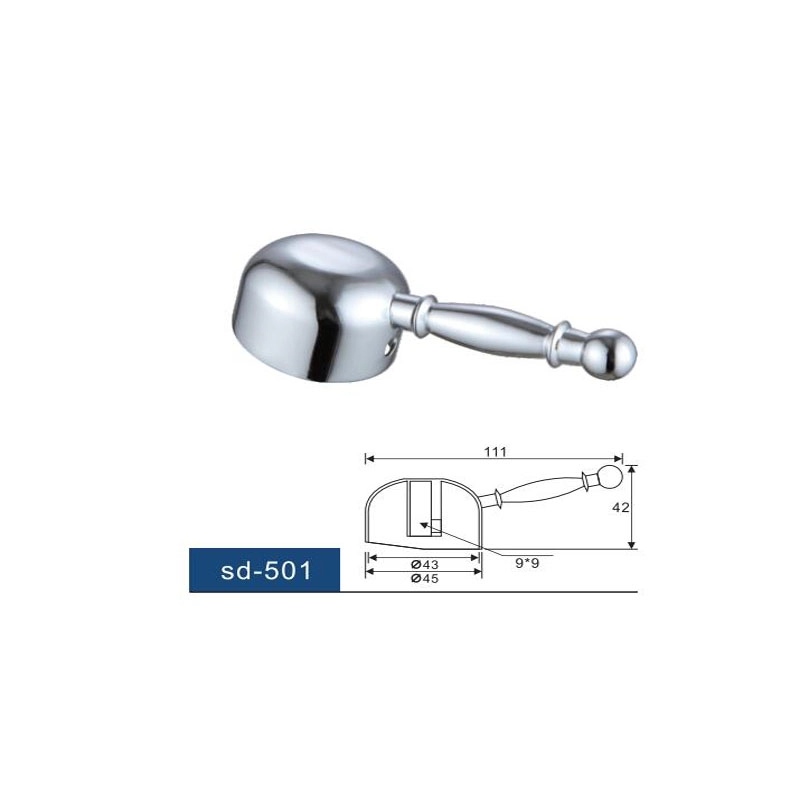 Kit de poignée de robinet pour robinet à poignée unique avec cartouche de 35 mm – Poignée de rechange universelle en métal avec bouton et vis de réglage, chrome poli