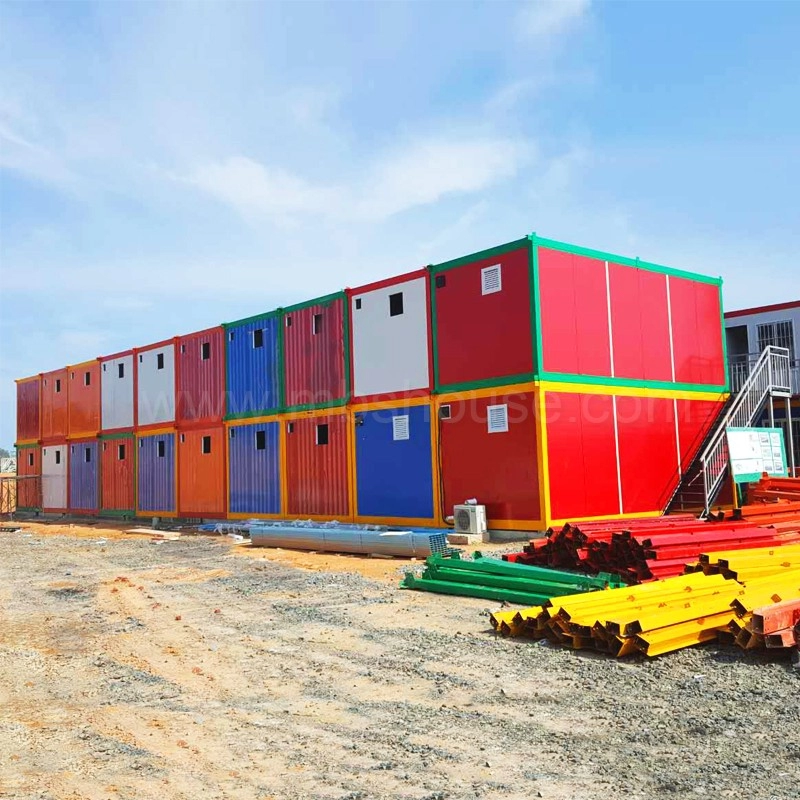 Maison de conteneur amovible préfabriquée personnalisée pour camp de travail