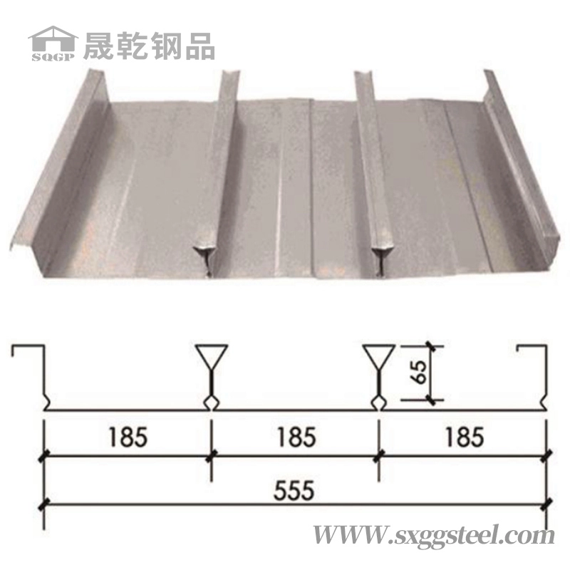 Plate-forme de plancher de type 555 à fermeture composite galvanisée ondulée