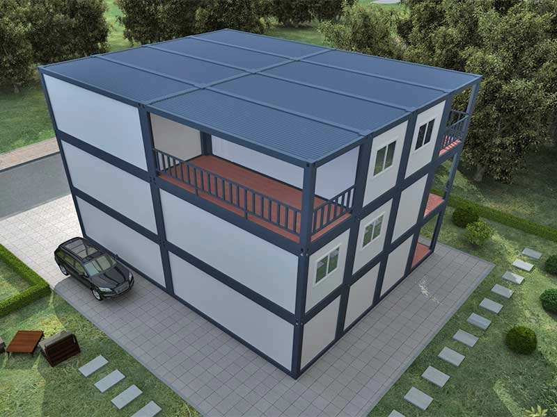 Appartement de conteneur moderne préfabriqué en pack plat