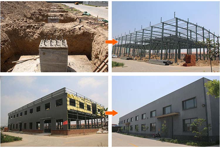Bâtiments d'entrepôt de stockage à structure métallique légère préfabriquée