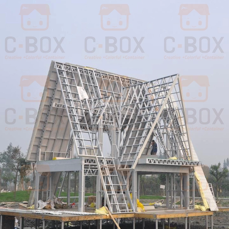 Fabricant d'usine de construction de structure en acier de calibre léger à grande portée, maison à structure en acier légère