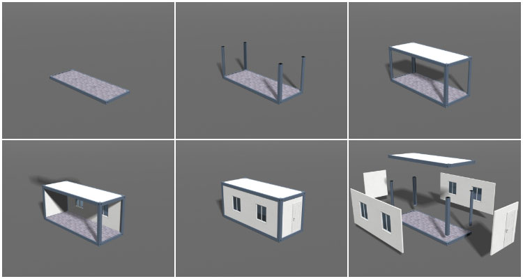 Bureau de maison de conteneur modulaire préfabriqué facile à installer