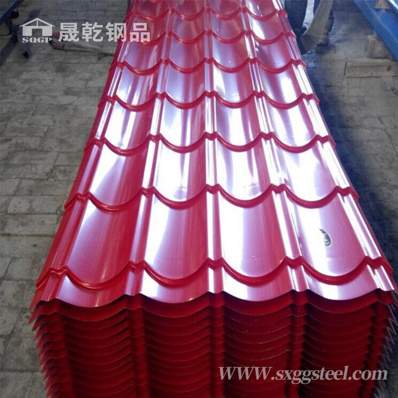 Tôle d'acier de toiture galvanisée ondulée enduite de couleur