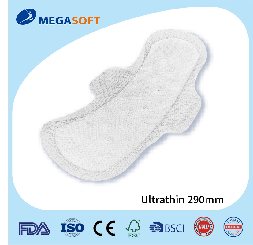 Serviette hygiénique ultra fine pour femme pour une utilisation de nuit 290 mm