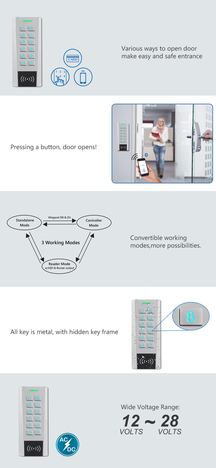 Contrôle d'accès Bluetooth en métal