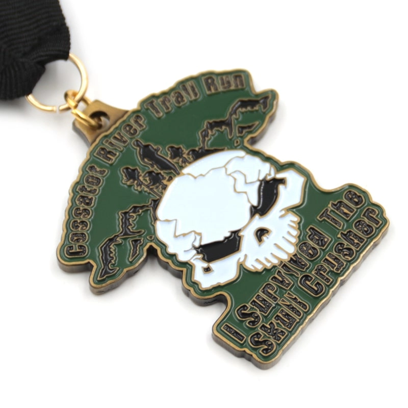 Médailles de course de sentier de rivière de crâne de conception de fabricant