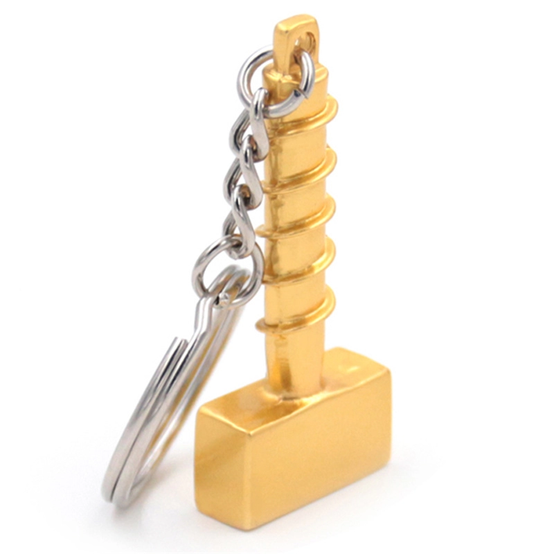 Porte-clés marteau en or 3d, prix d'usine personnalisé