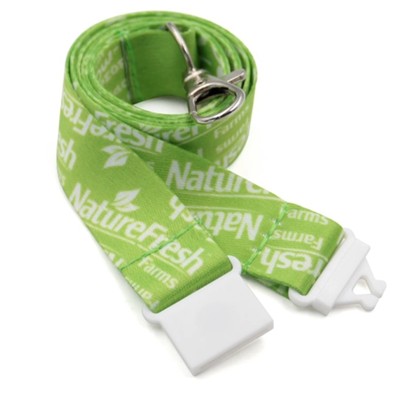 Fournisseur personnalisé de lanière avec logo en polyester vert