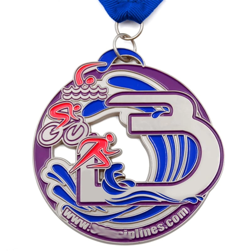 Médaille de triathlon de vélo de course à pied personnalisée en usine