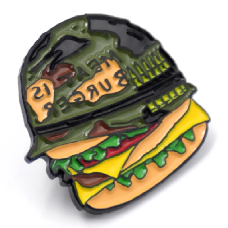 Épinglette de hamburger en émail doux personnalisée du fabricant