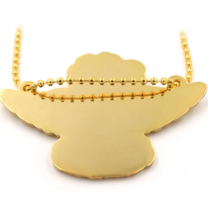 Médaille en argent plaqué or avec chaîne de perles, vente en gros du fabricant
