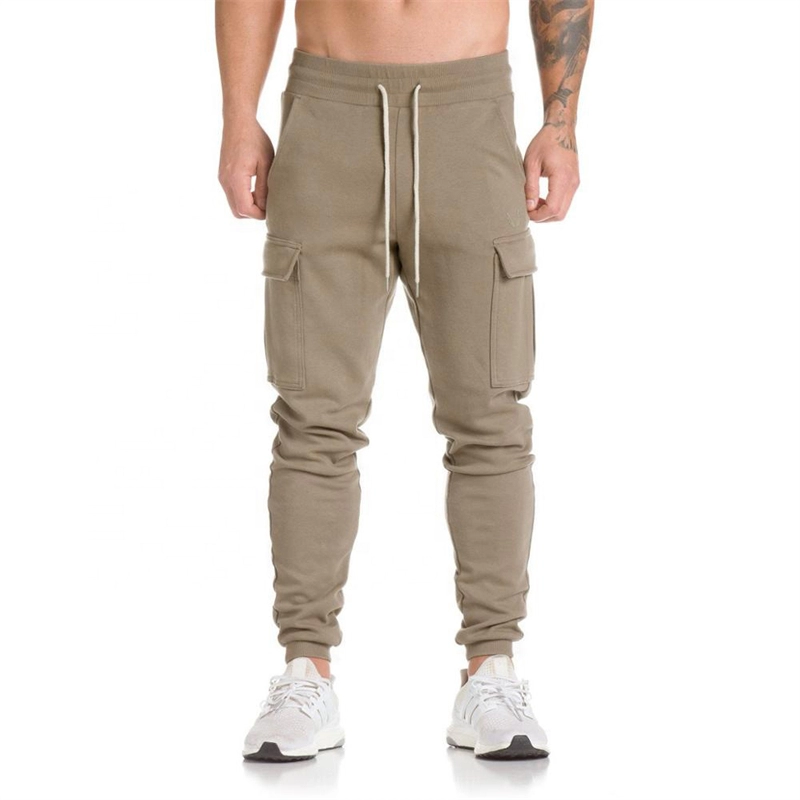 Pantalon de jogging cargo vierge pour hommes avec poche