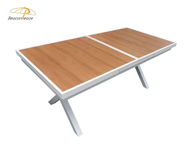 Table de salle à manger en polywood d'Alumunim de meubles de salle à manger extérieurs de jardin